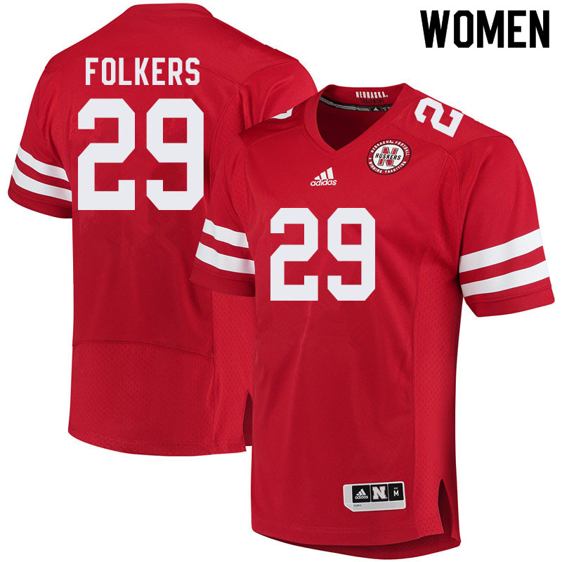 Women #29 Bennett Folkers Nebraska Cornhuskers College Football Jerseys Sale-Red